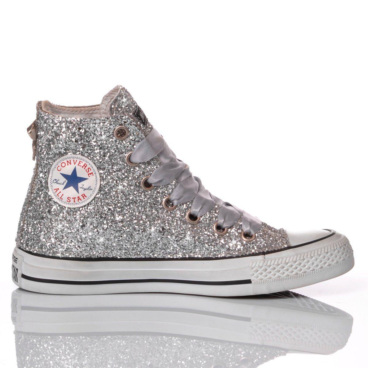 Converse Glitter Hi Top Sneakers in Silver (Metallic) - Save 29% | Lyst