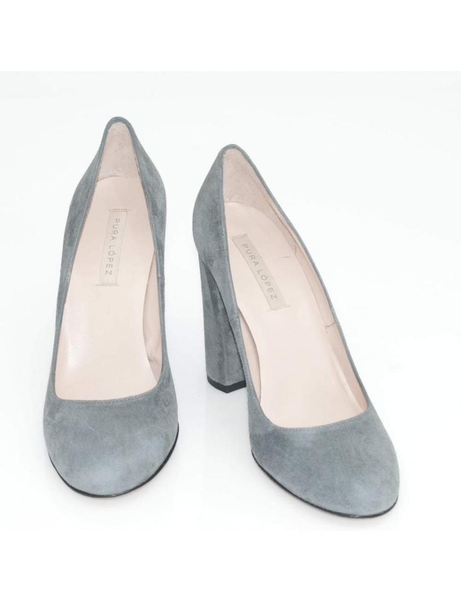 almond toe block heel pump