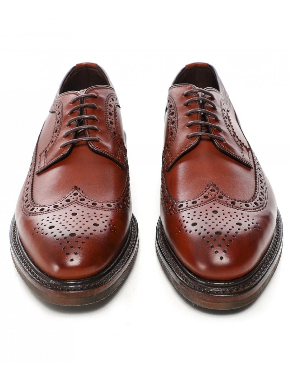 Loake Leather Birkdale Derby Brogues Colour: Dark Brown for Men - Lyst