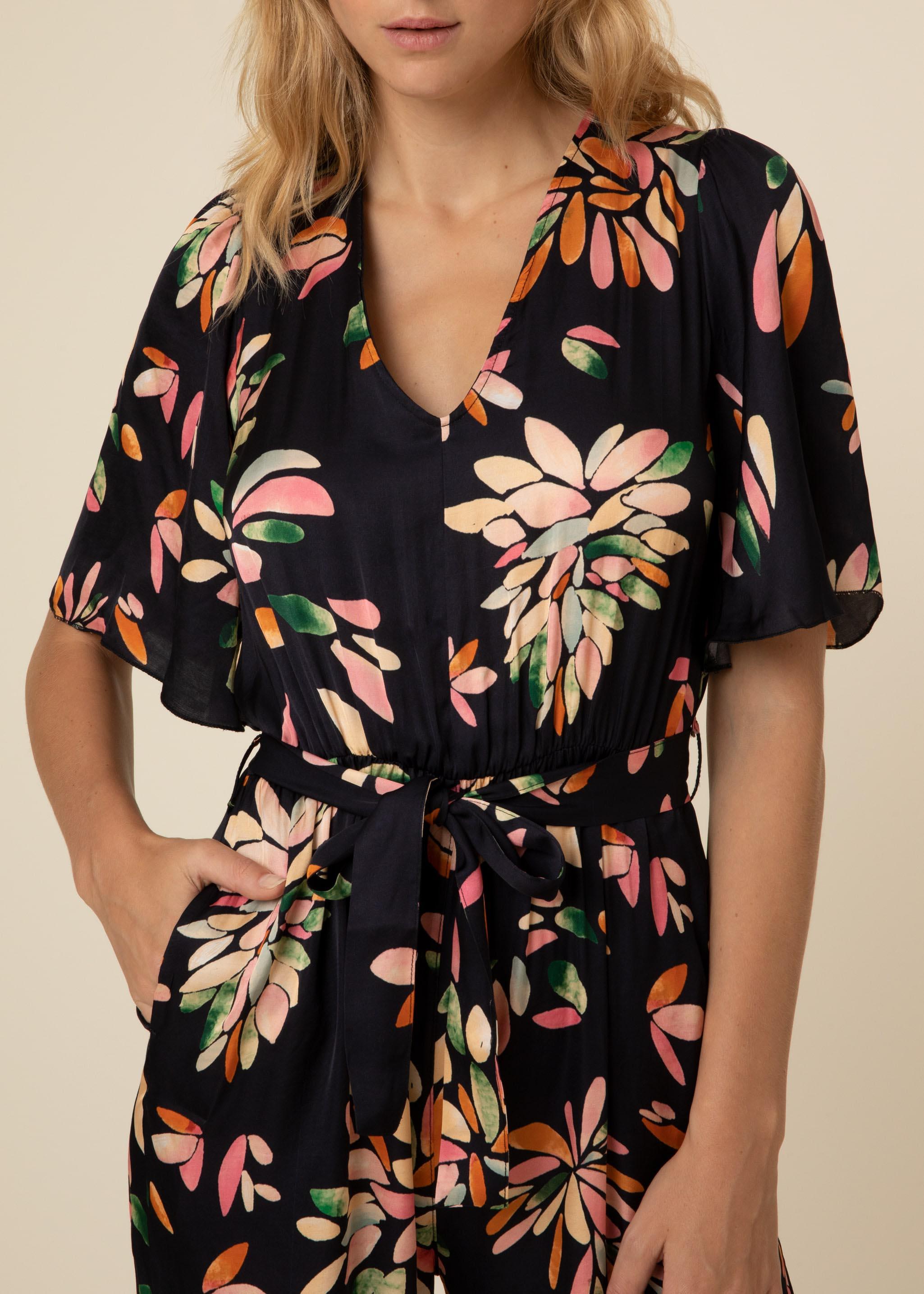 FRNCH Synthetic Floral Jumpsuit in Black | Lyst