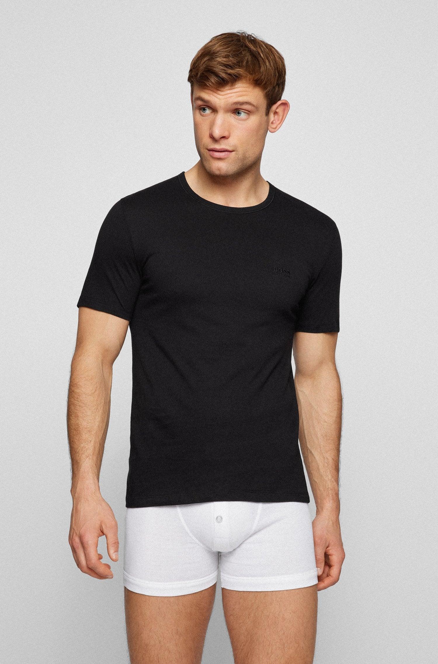 BOSS Mens T-Shirt RN 3P CO Three-Pack of Underwear T-Shirts in Pure Cotton 