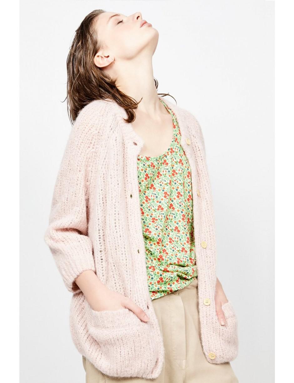 american vintage pink cardigan