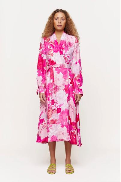 Stine Goya Silk Reflection Rosegarden Maxi Dress in Pink - Lyst
