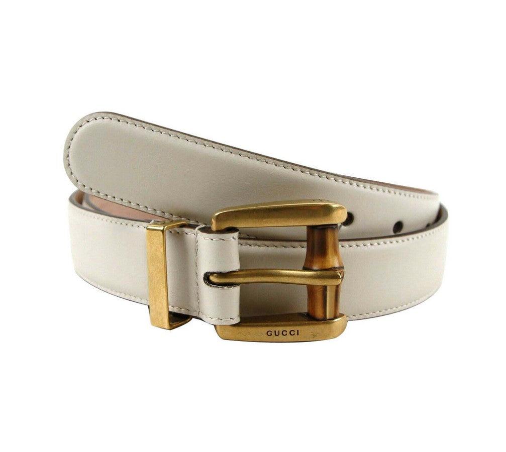Gucci Off Leather Square Buckle Bamboo 
