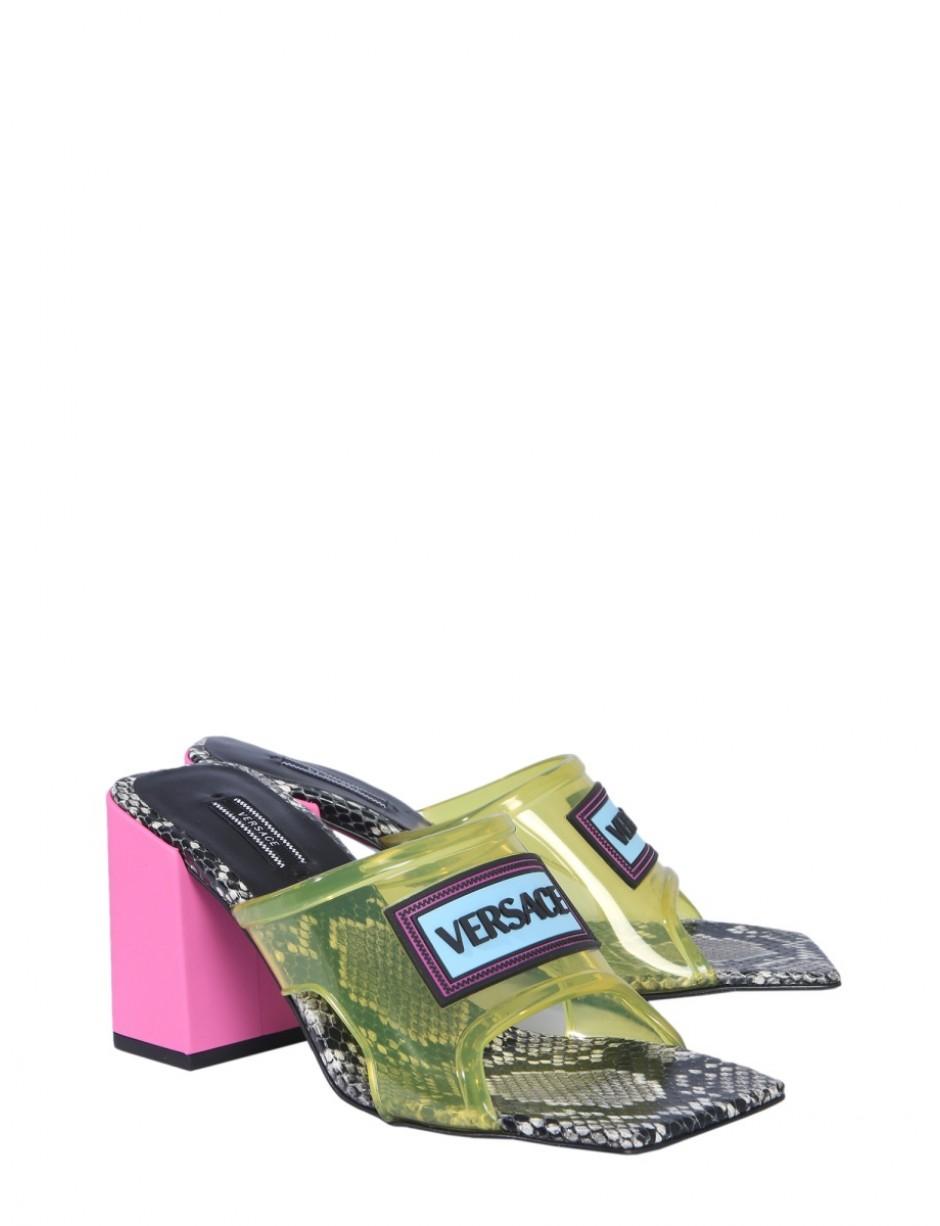 versace clear mules