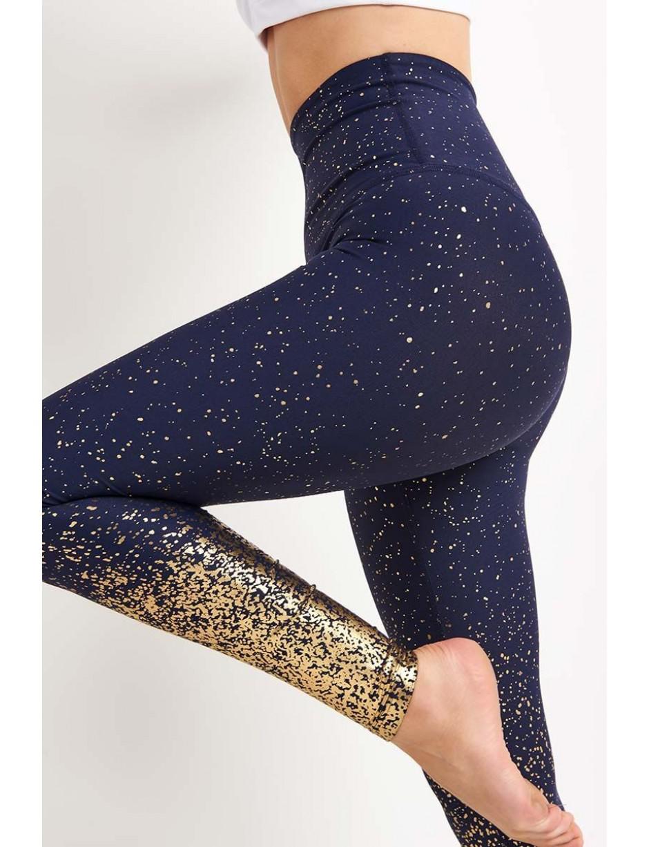 Beyond Yoga Alloy Ombre High-waisted Midi Leggings (navy/gold 