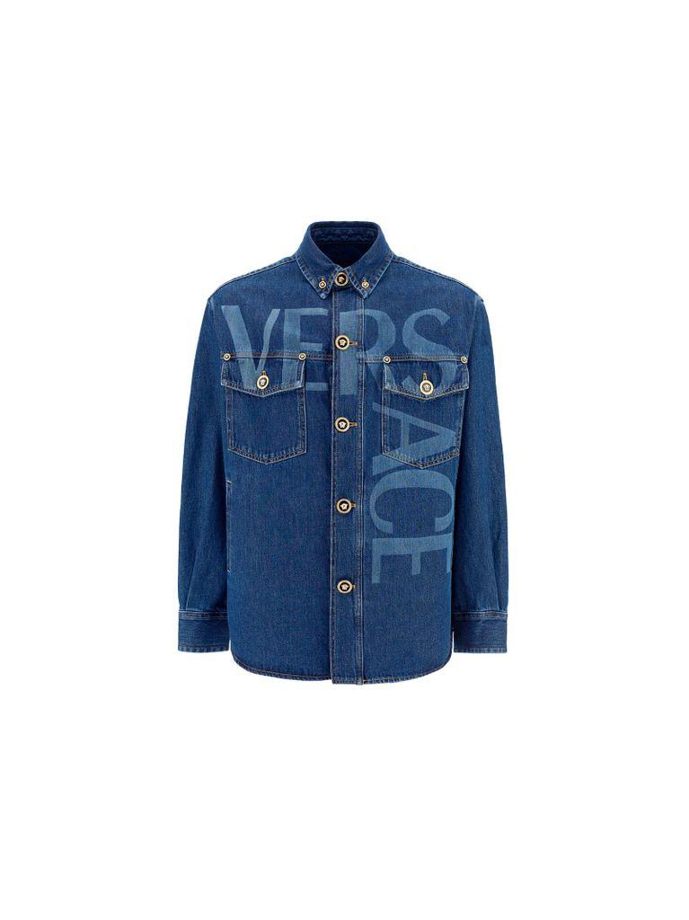 Versace Shirts Denim in Blue for Men - Save 51% - Lyst