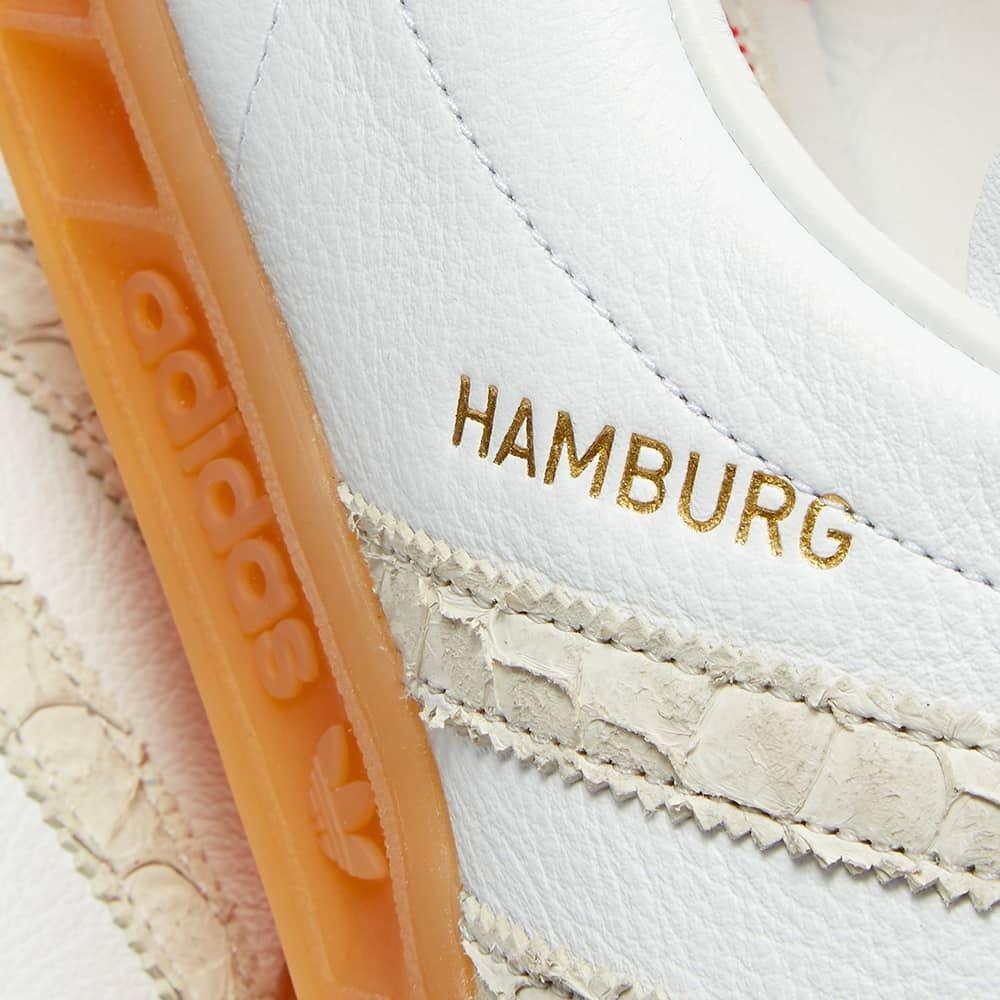 adidas Leather Hamburg White, Silver 
