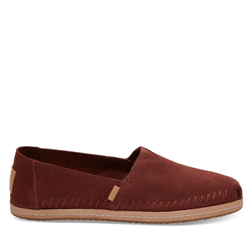 TOMS Ladies Alpargata Suede Shoe in Red,Brown (Brown) | Lyst