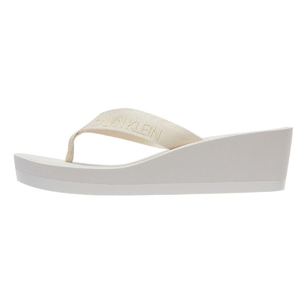 white wedge flip flops uk