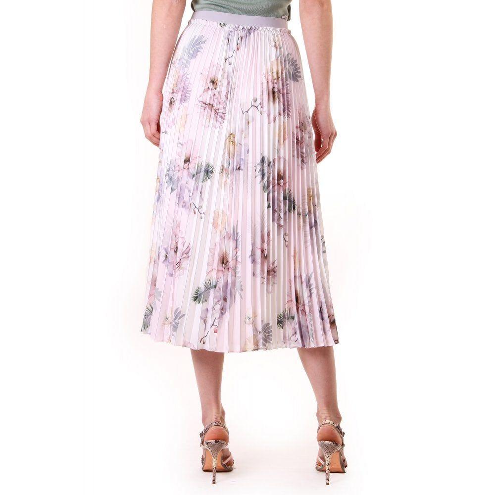 Ted Baker Womens Maziiy Woodland Pleated Skirt in Pink - Lyst