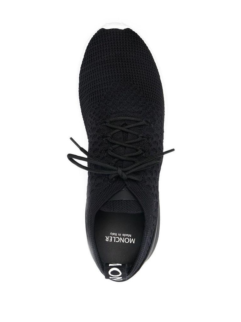 Moncler Leather Emilien Knit Sneakers in Black for Men | Lyst