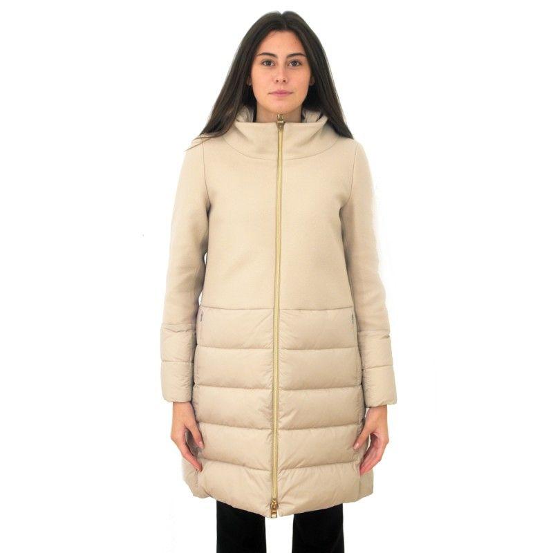 Herno Synthetic Diagonally Down Jacket Wool And Nylon Pi0848d Champagne ...