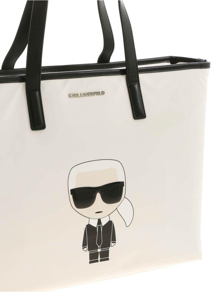 Karl Lagerfeld Synthetic K/ikonik Nylon Tote in White - Lyst