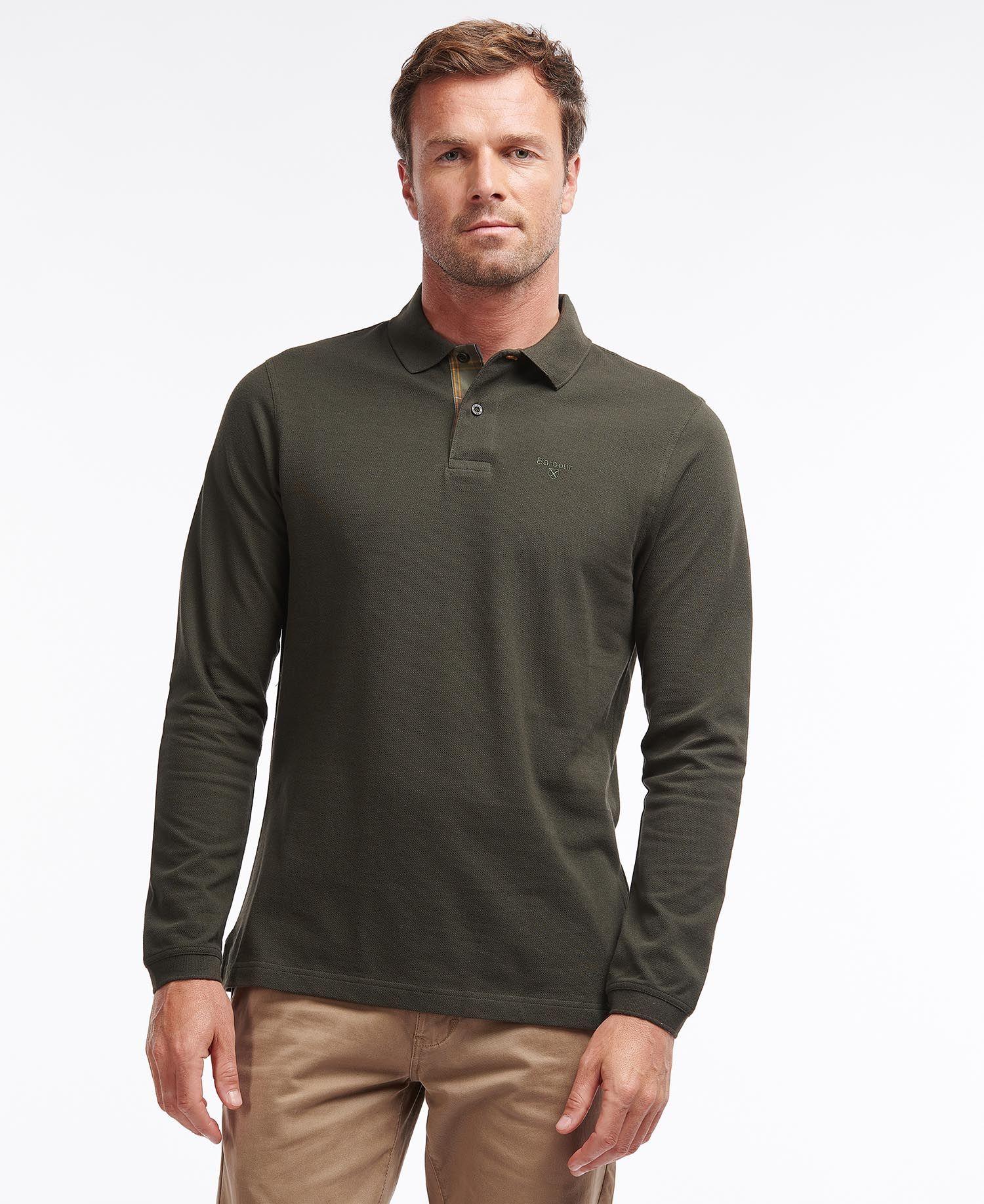 Barbour Cotton Long Sleeve Sports Polo in Green for Men - Save 3% | Lyst