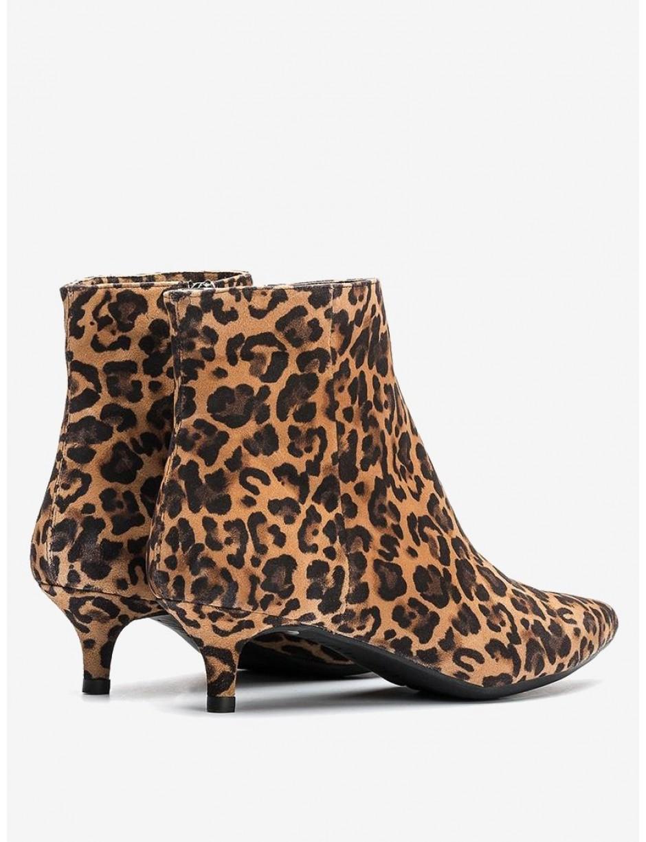 kitten heel leopard print ankle boots