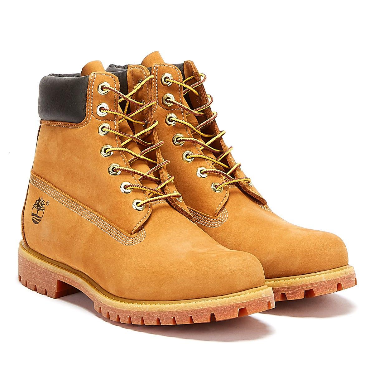 Timberland Wheat Premium 6 Inch Nubuck Leather Boots in Brown for Men | Lyst