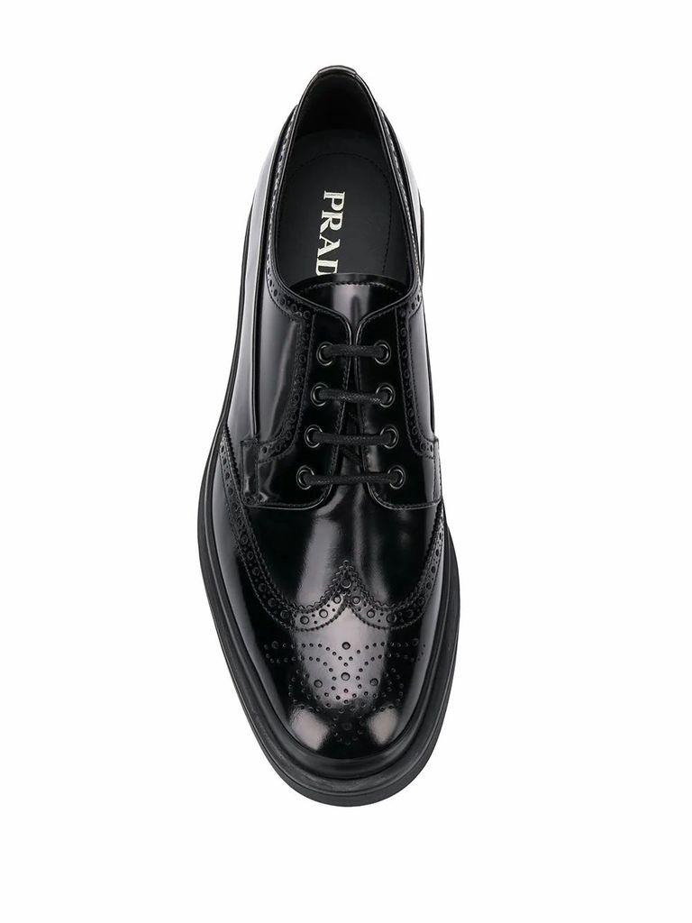 Prada Men's 2ee312p39f0002 Black Leather Laceup Shoes for Men Lyst