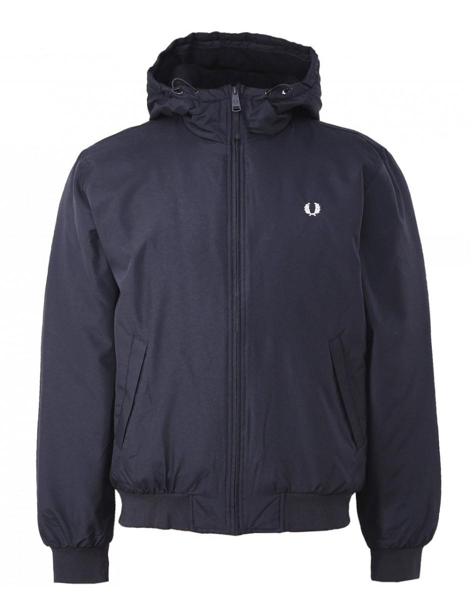 Fred Perry Hooded Padded Brentham Jacket in Black for Men | Lyst