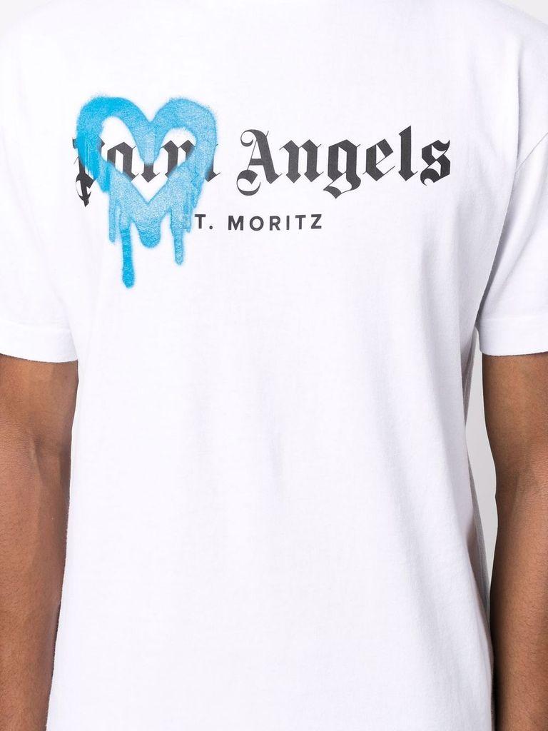 Palm Angels Cotton Preload St Moritz Heart Sprayed T-shirt in 