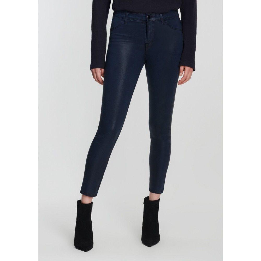 J Brand Denim Alana High Rise Copped Coated Jeans - Stellar Navy in Blue -  Lyst