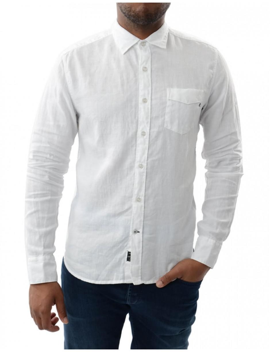 Replay Linen Classic Shirt in Black for 