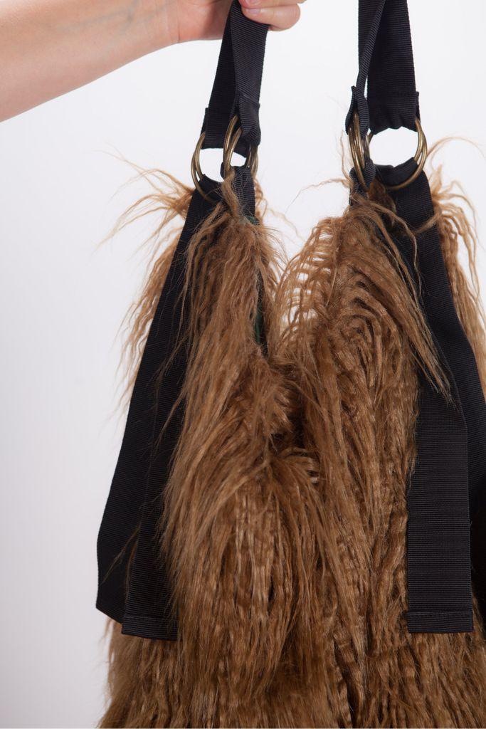 furry handbag