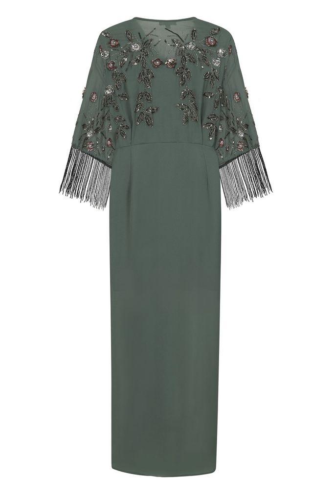 Frock and Frill Womens Karis Embellished Midi Dress Formal Night