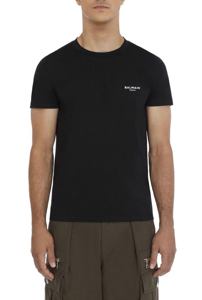 Balmain Men's Vh1ef000b069eab Black Cotton Tshirt for Men Lyst