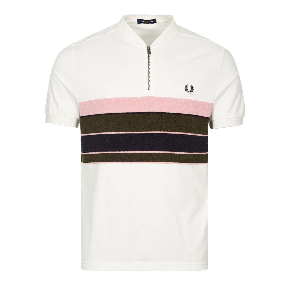 fred perry zip polo white