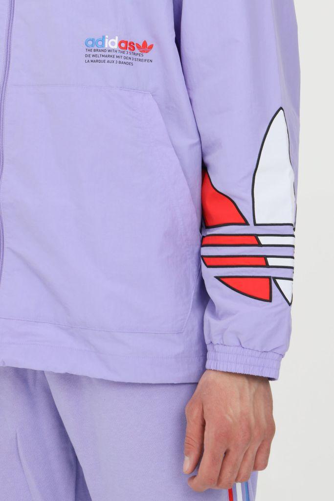 adidas Synthetic Tricolor Windbreaker Zipped in Purple for Men | Lyst