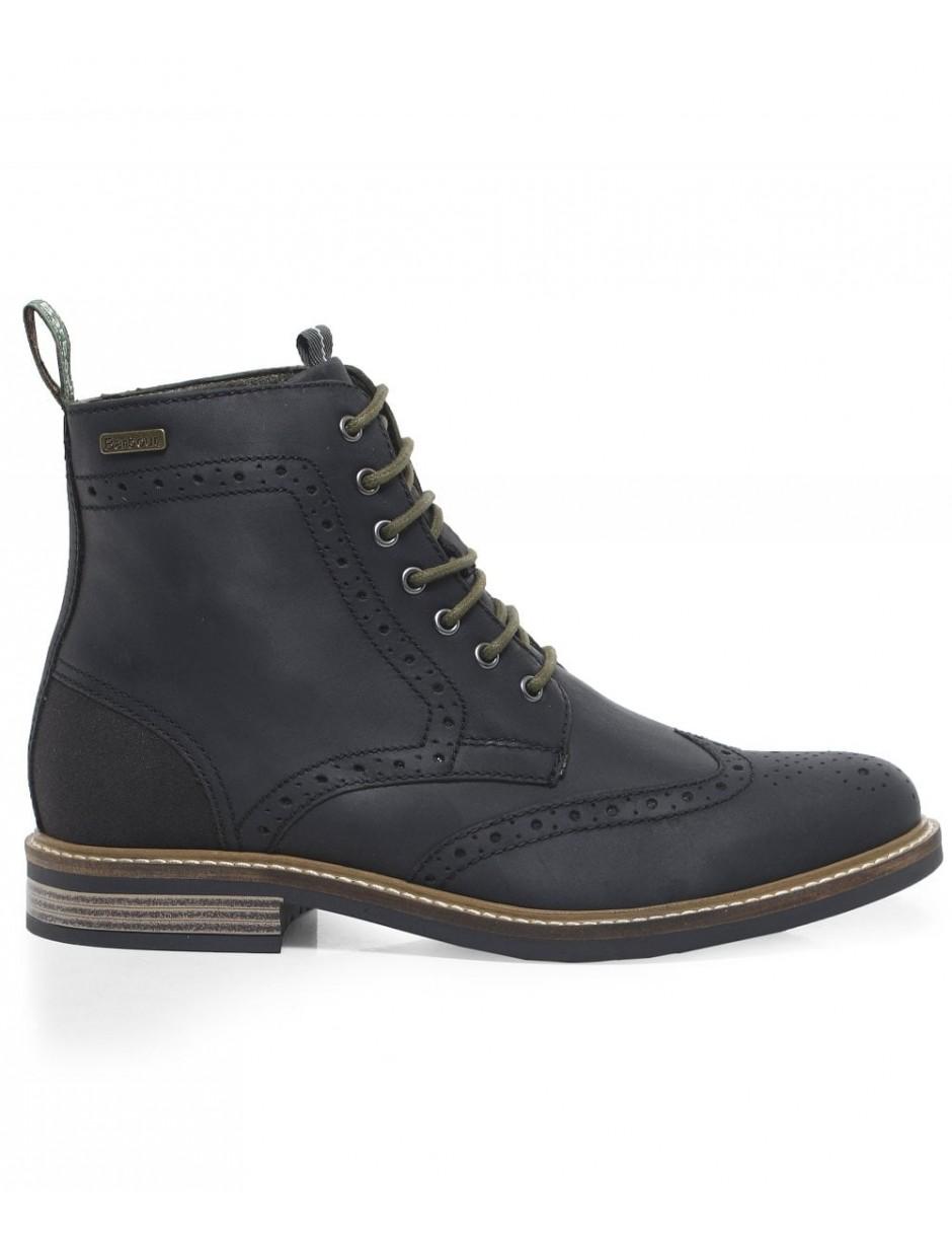 Barbour Leather Belsay Brogue Boots Colour: Black for Men - Lyst