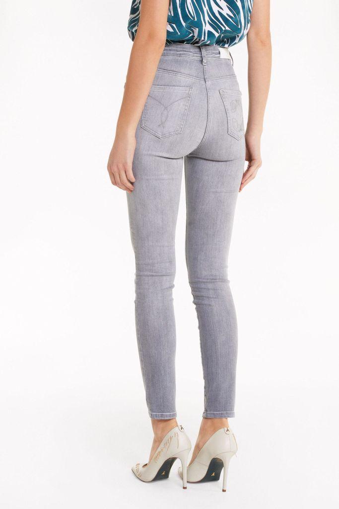 Polyester Slim Fit Jeans in Grey (Gray 