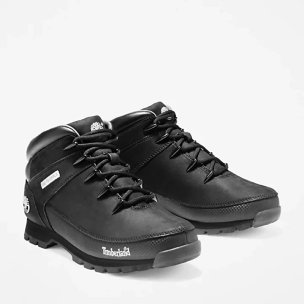 Timberland Leather Euro Sprint Mid Hiker in Black for Men | Lyst