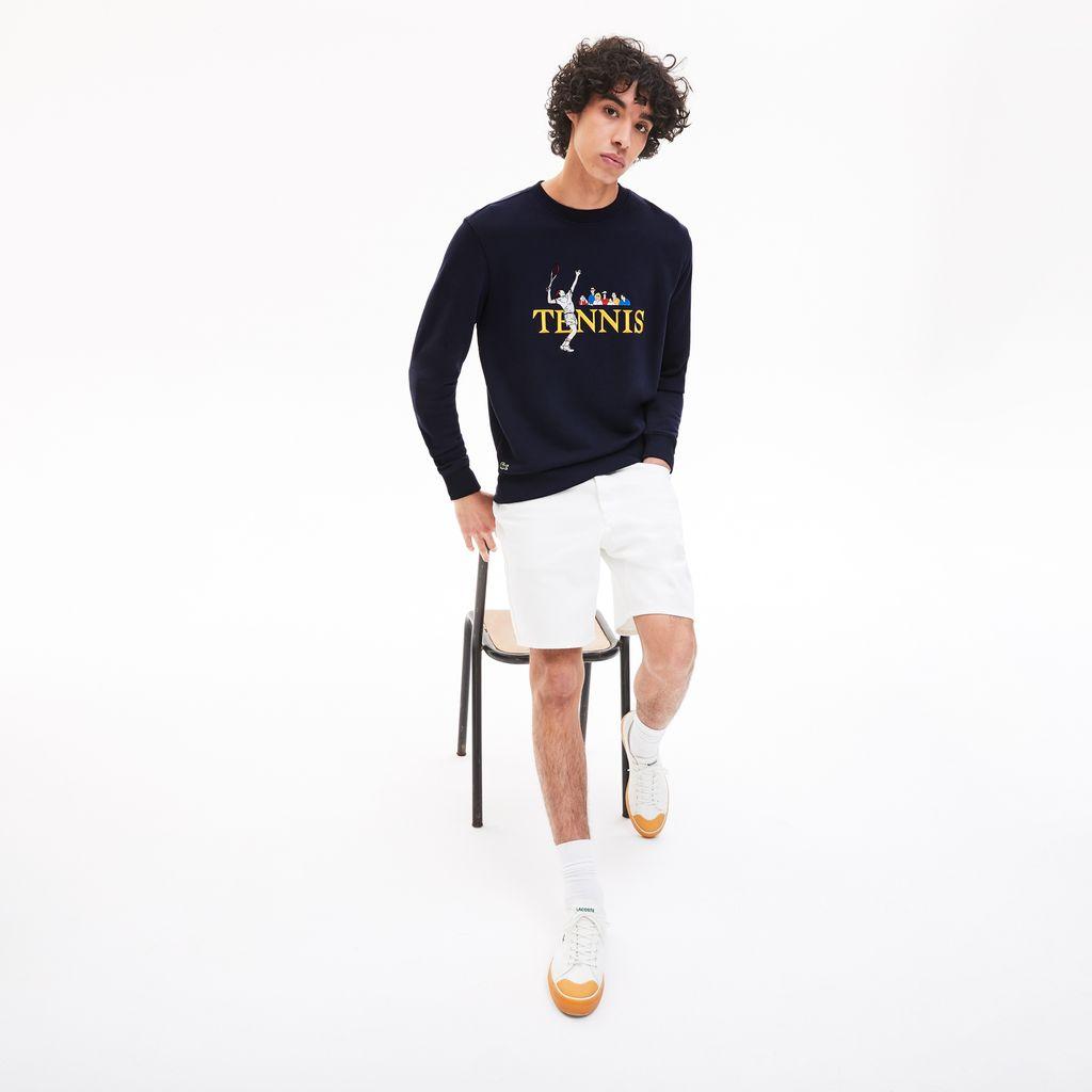 Lacoste Live Tennis Design Sweatshirt Navy Blue for Men - Lyst