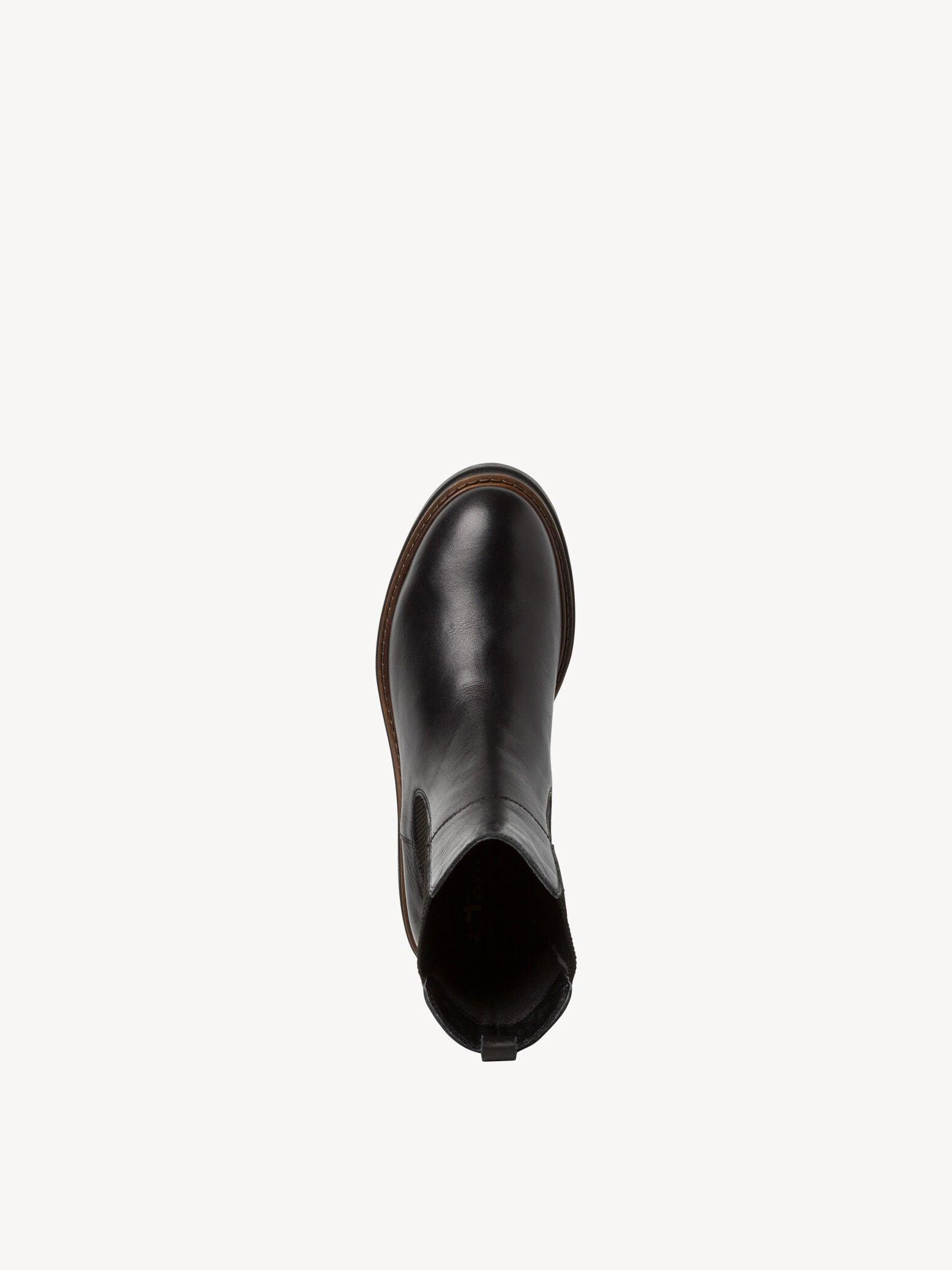 Tamaris Leather Laceless Boots in Black | Lyst