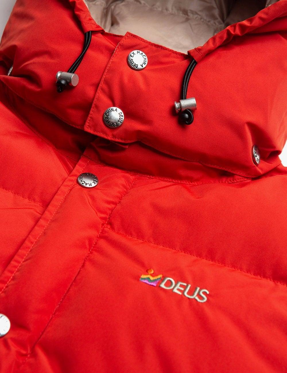 Deus Ex Machina Summit Puffer Jacket in Red for Men | Lyst