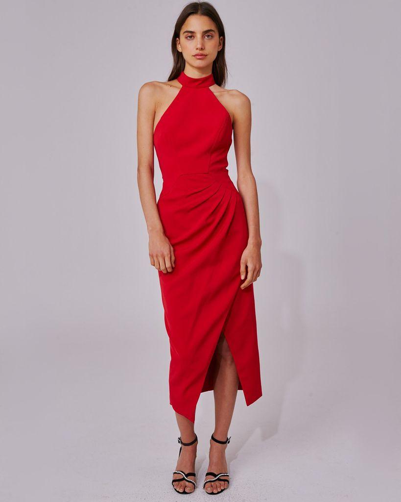 C/meo Collective Synthetic Caliber Halterneck Dress in Red - Lyst