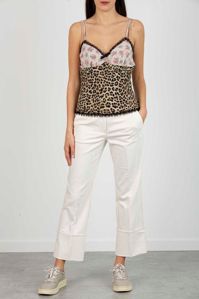 KNIT MESH CROPPED TOP | Blumarine