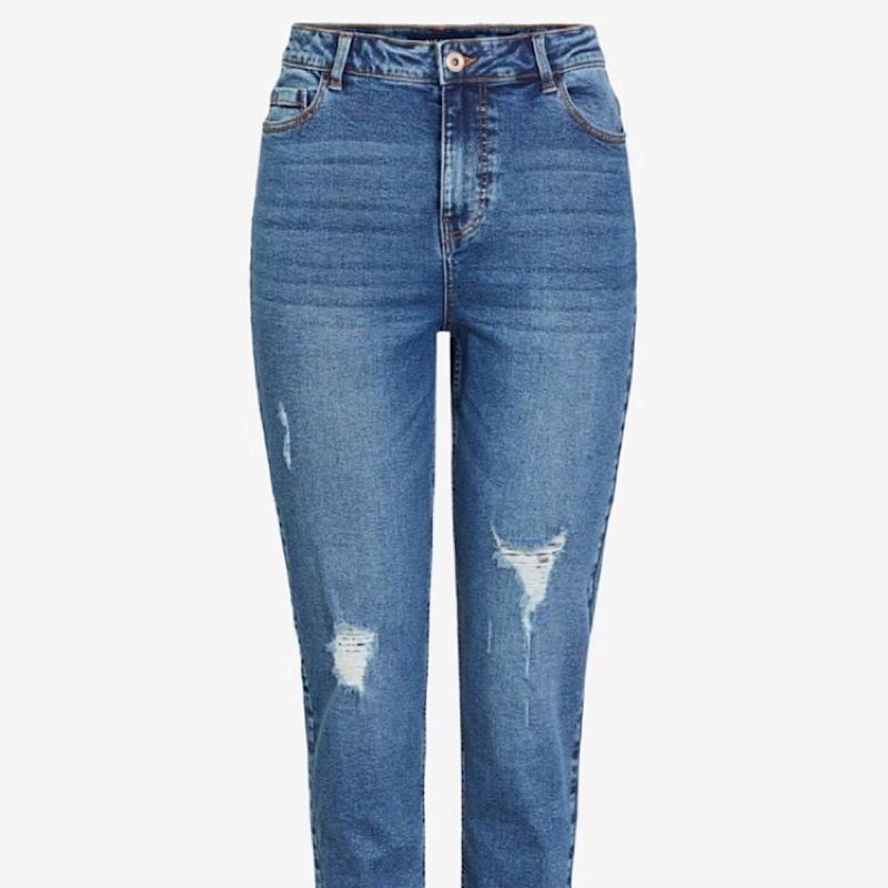 Denim Kesia Distressed Knee Mom Jeans 