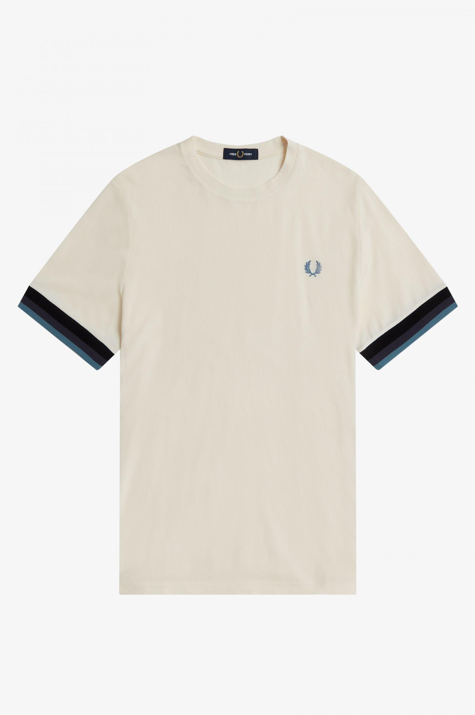 Fred Perry Cotton F Perry Striped Cuff Pique T-shirt for Men - Save 37% |  Lyst