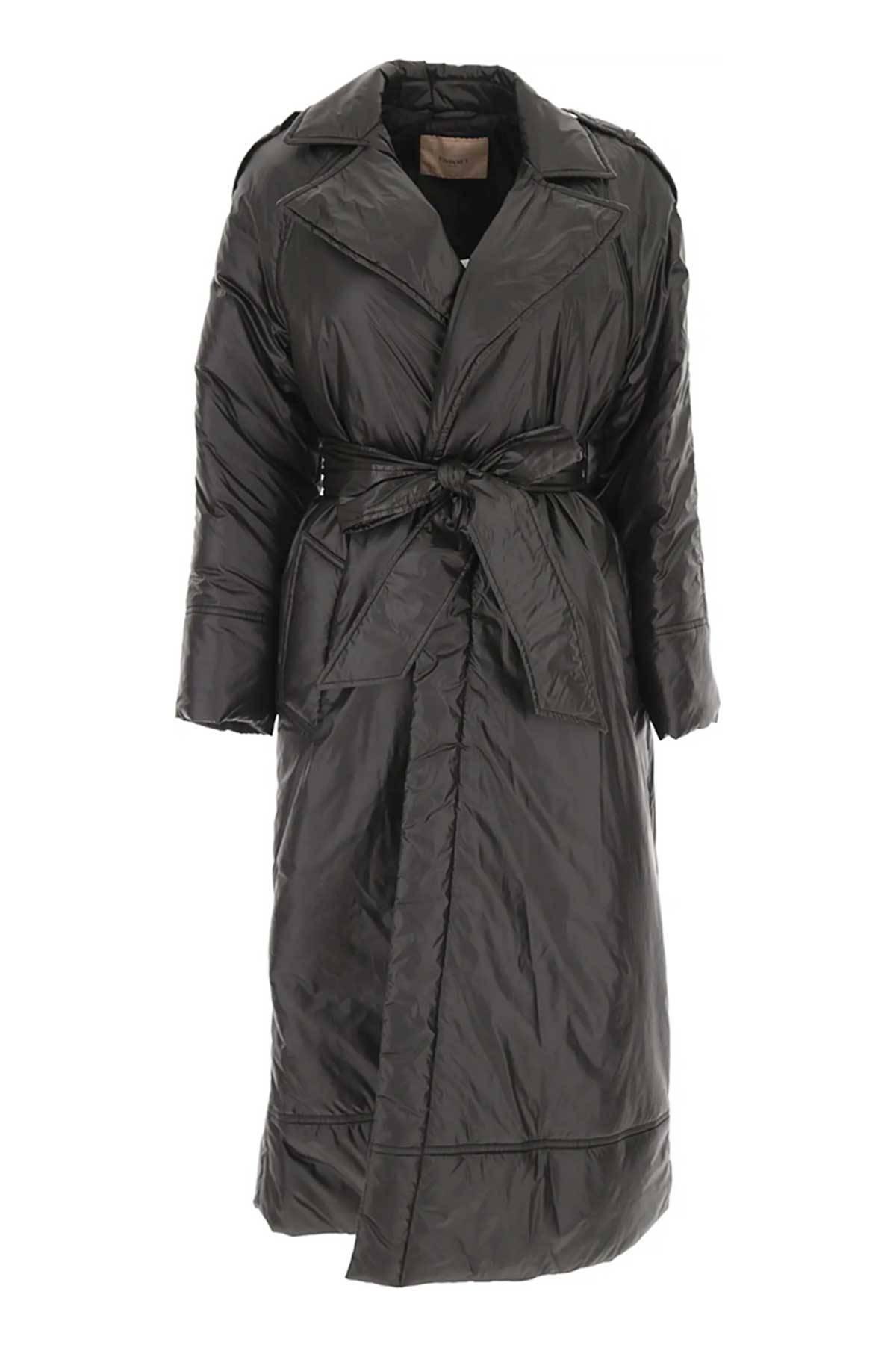 Save 2% Womens Clothing Coats Raincoats and trench coats Twinset Synthetic Trench Belt Twin Set 212tp214k in Black 