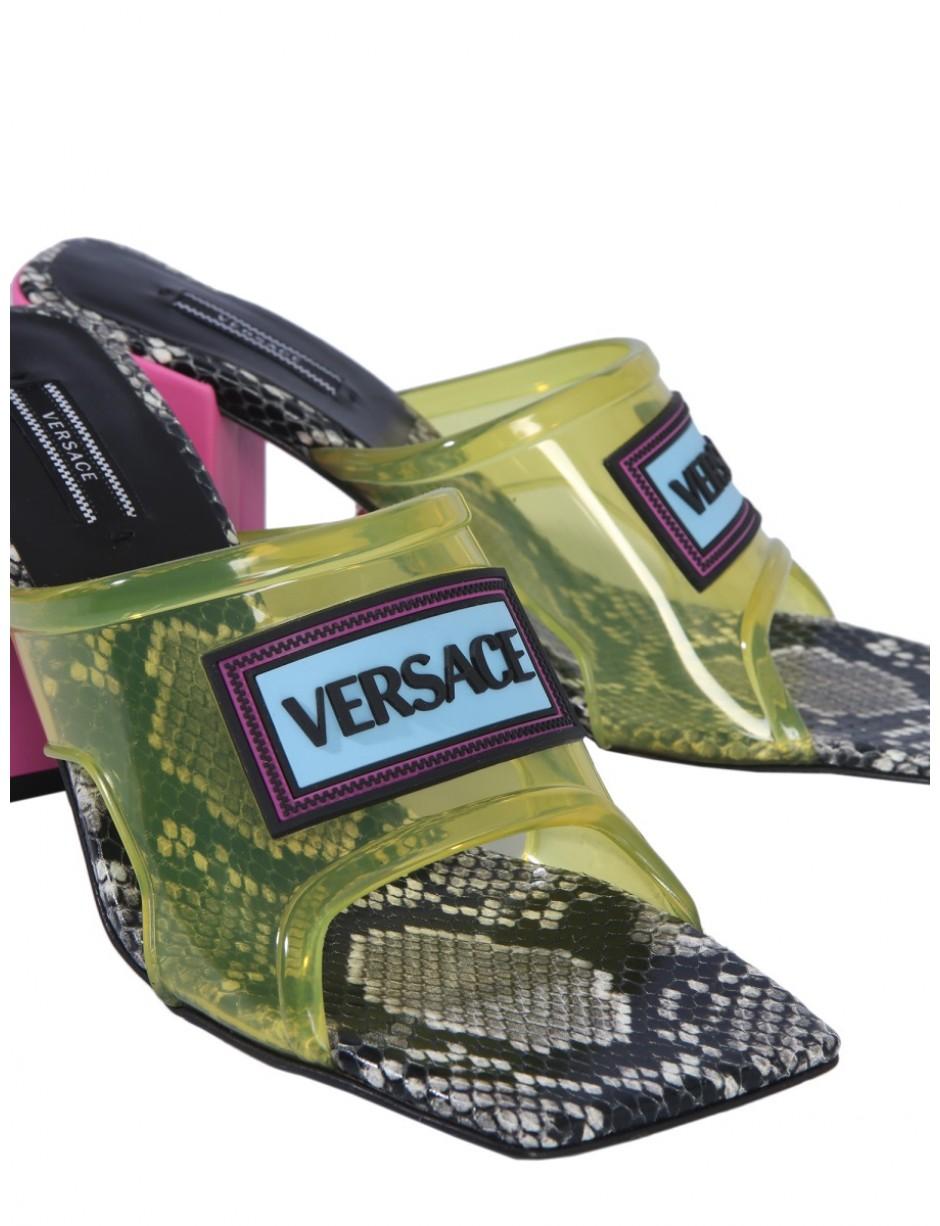 versace heels pvc