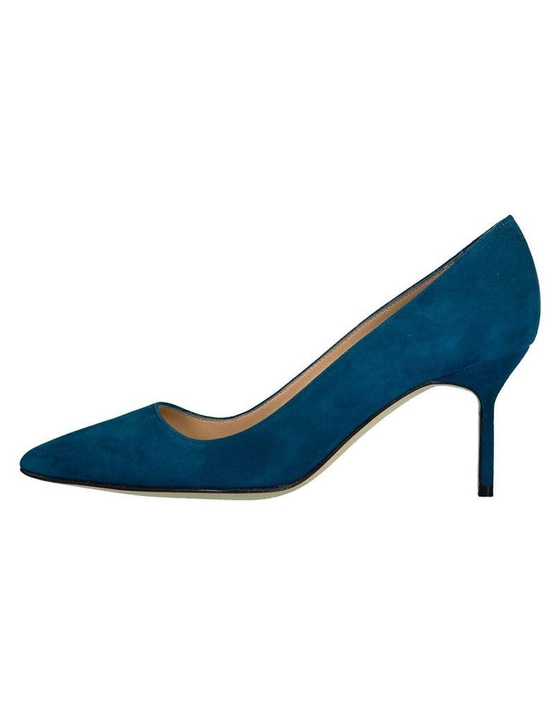 Manolo Blahnik Suede Peacock Bb Pump in 