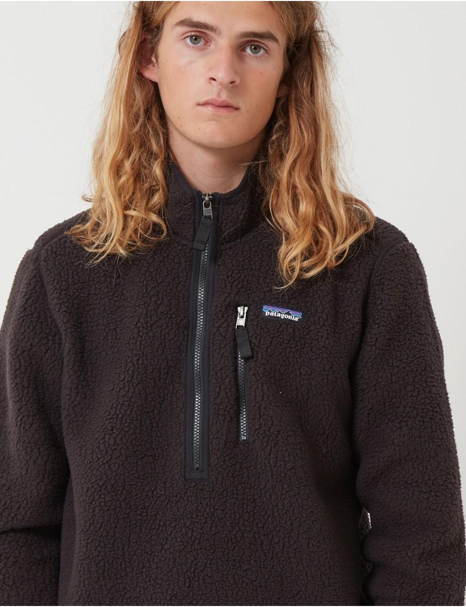 patagonia retro pile pullover black
