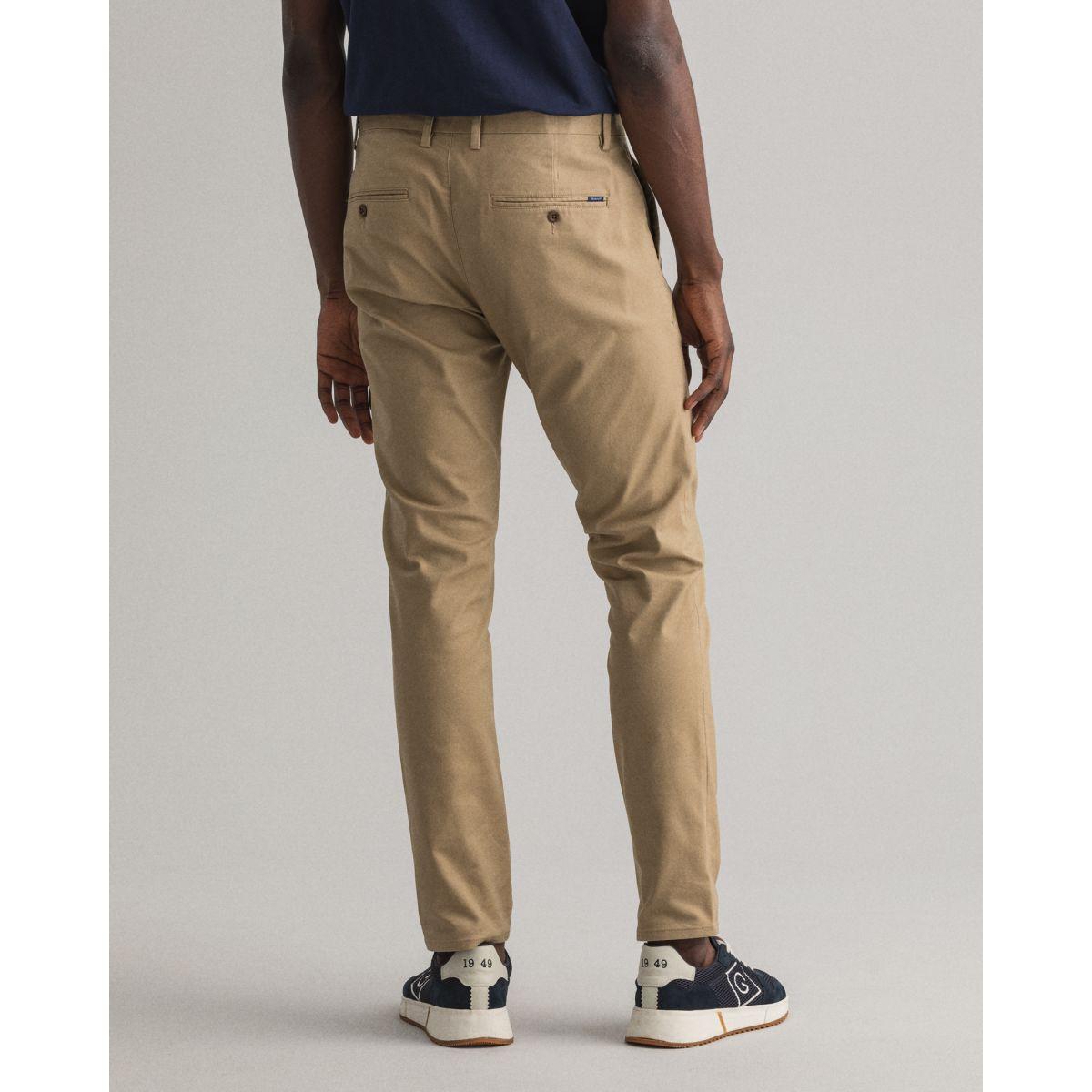 GANT Cotton Dark Khaki Hallden Slim Fit 