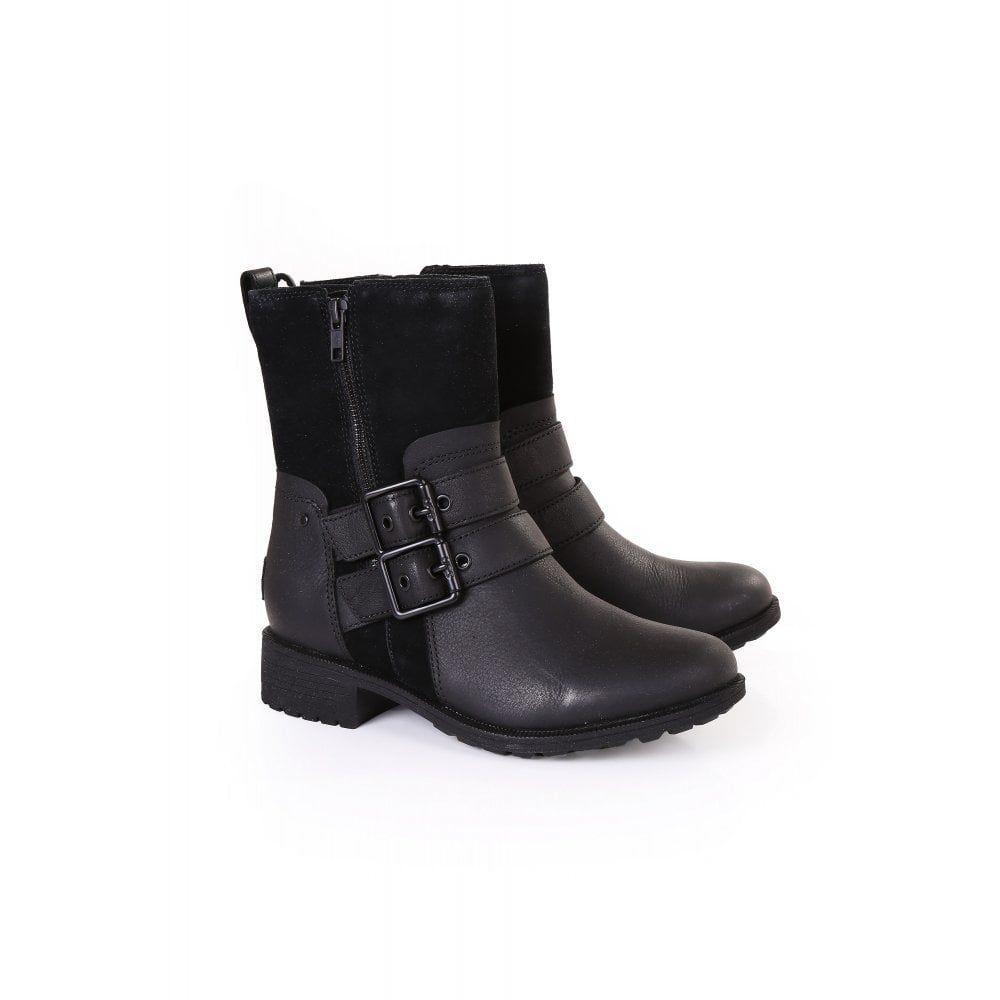 UGG Wilde Suede & Leather Combat Boots in Black | Lyst