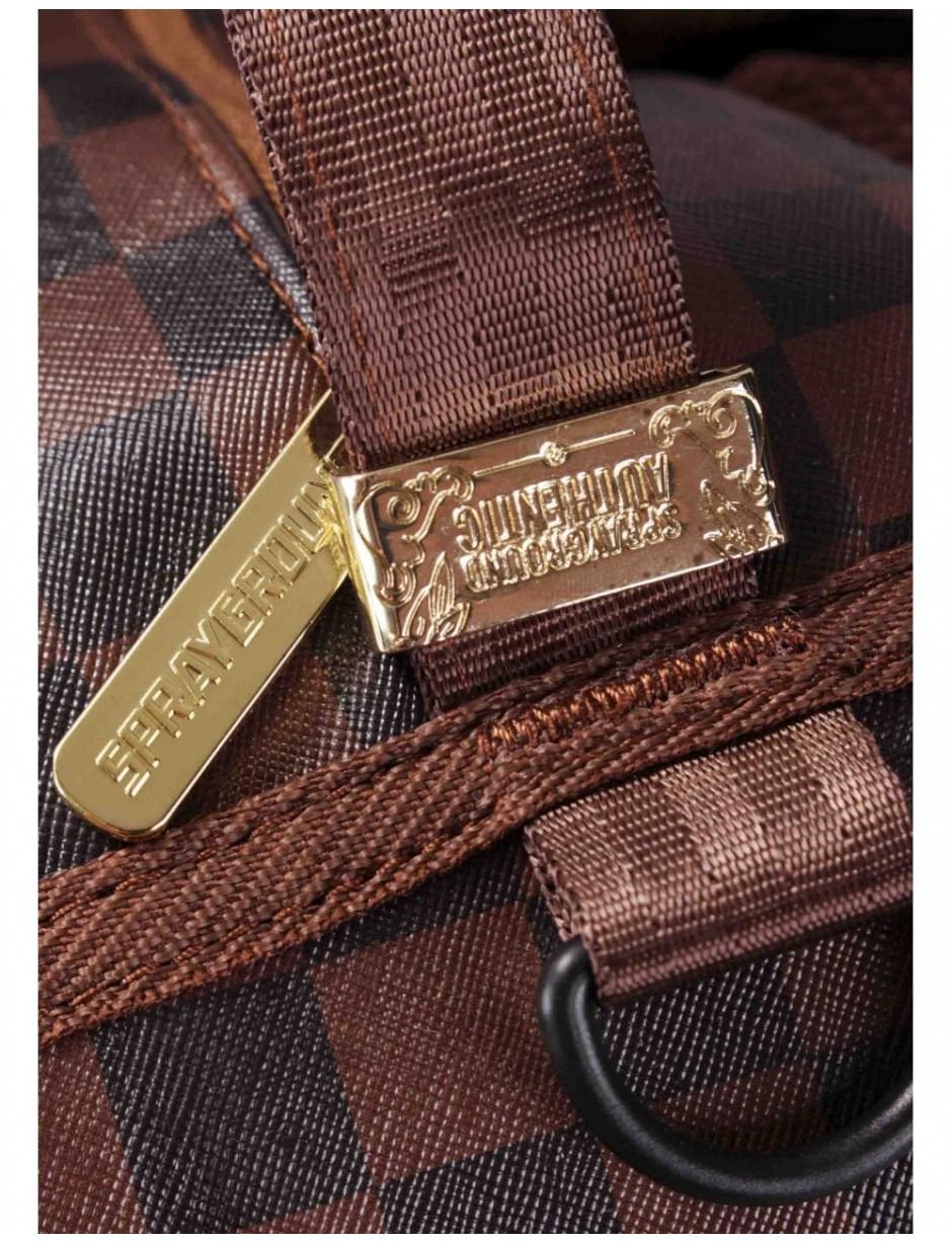 sprayground rubber checkered logo backpack