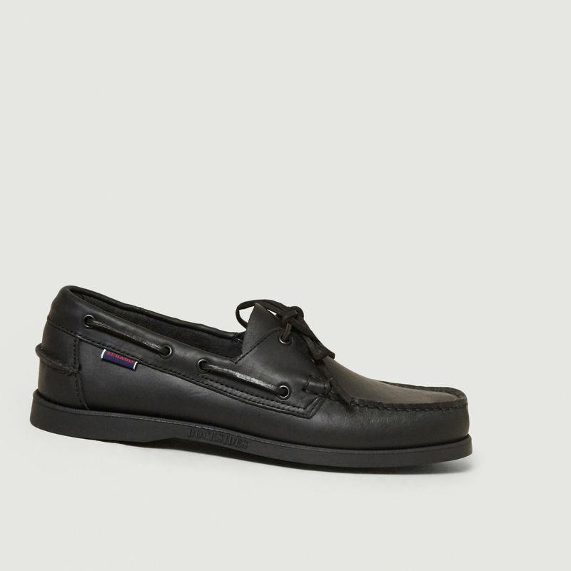 Sebago Portland Leather Boat Shoes Full Black for Men Lyst