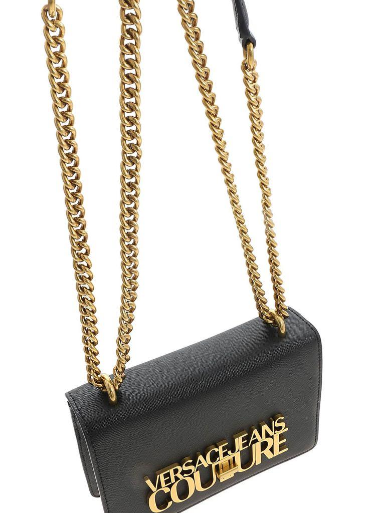 Versace Jeans Couture Crossbody Saffiano Lock Bag in Black | Lyst